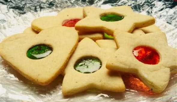 Stained Glass Window Christmas Cookies