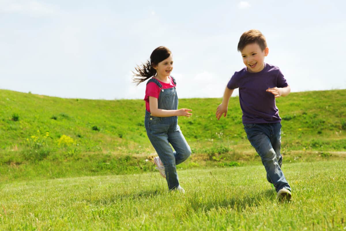 kids playing tag, a classic outdoor game