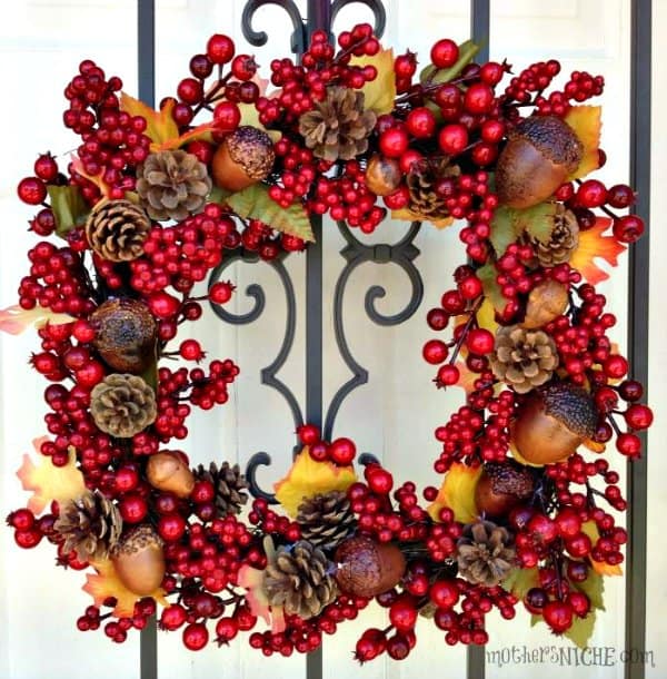 pine cone fall wreath