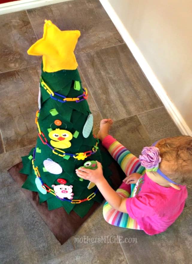 felt Christmas tree for toddlers to decorate over and over