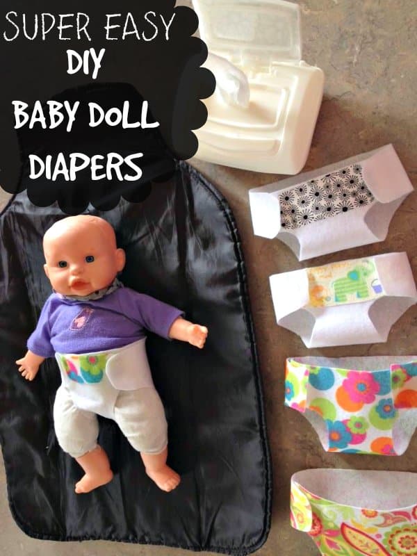 DIY Doll Diapers are one of the easiest things to make and little girls LOVE them. Great for stuffed animals too!