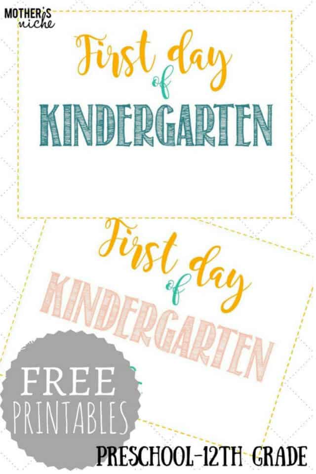 Printable First Day of School Signs (FREE)
