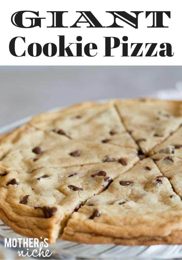This giant cookie is the perfect gift for a neighbor or a teacher! It is also the perfect size to slice up and eat as a yummy cookie pizza!