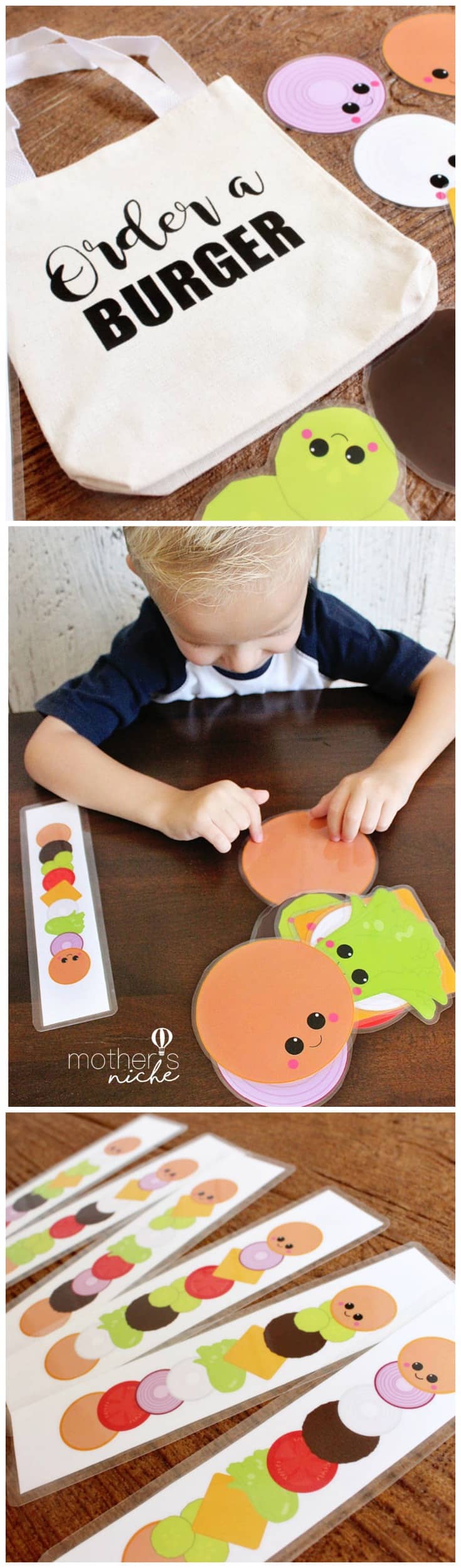 build-a-burger Busy Bag! I love all these fun Busy Bag Ideas!