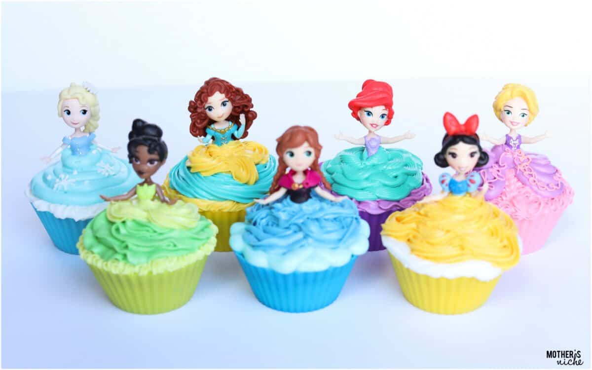 Easy Princess Cupcakes tutorial & Other princess party ideas