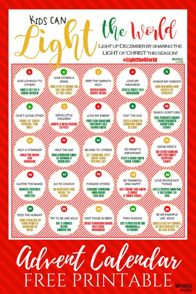 Kids Can LIGHT THE WORLD Advent Calendar Free Printable Kids Can LIGHT THE WORLD Advent Calendar Free Printable
