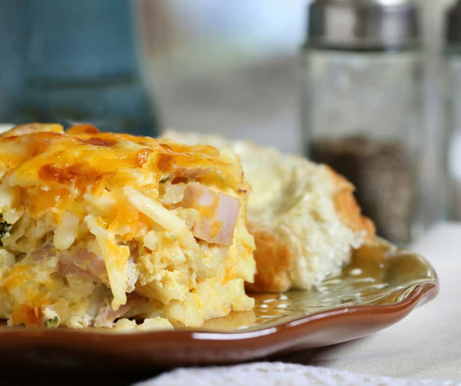 One of our favorite breakfast (and dinner) recipes! Every time I make this breakfast casserole someone asks for the recipe. There are so many substitutions you can make with this recipe too!, casserole, egg, hash, potato, dish, food, cooking, cheese