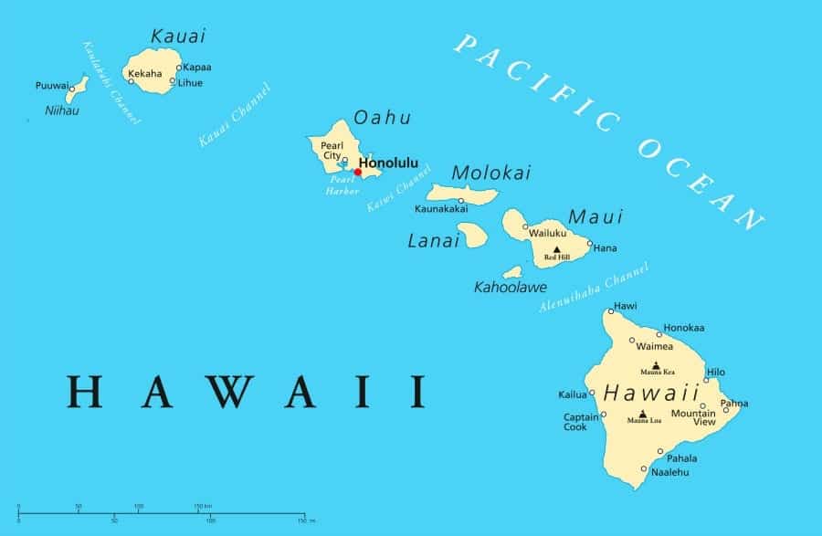 Wondering what's the best Hawaiian Island to visit? Here's a Hawaiian Islands Map and a Comparison of all the Hawaiian Islands. Hawaii Islands, Big Island - Hawaii Islands, Map, Vector, Oahu