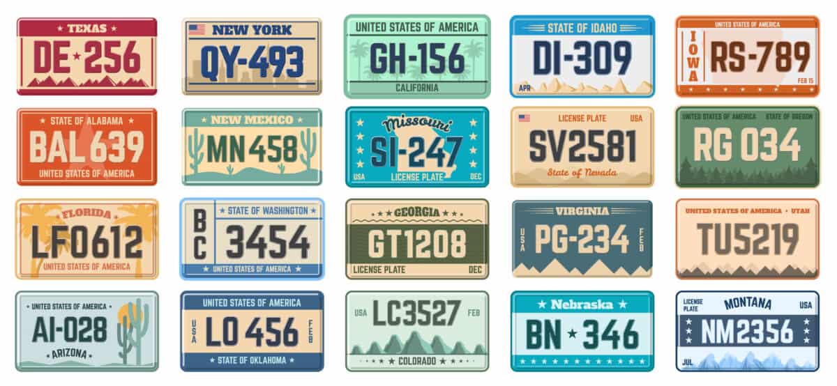 license plates to find on road trip