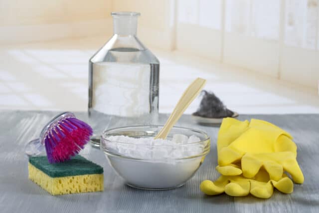 baking soda and cleaning supplies