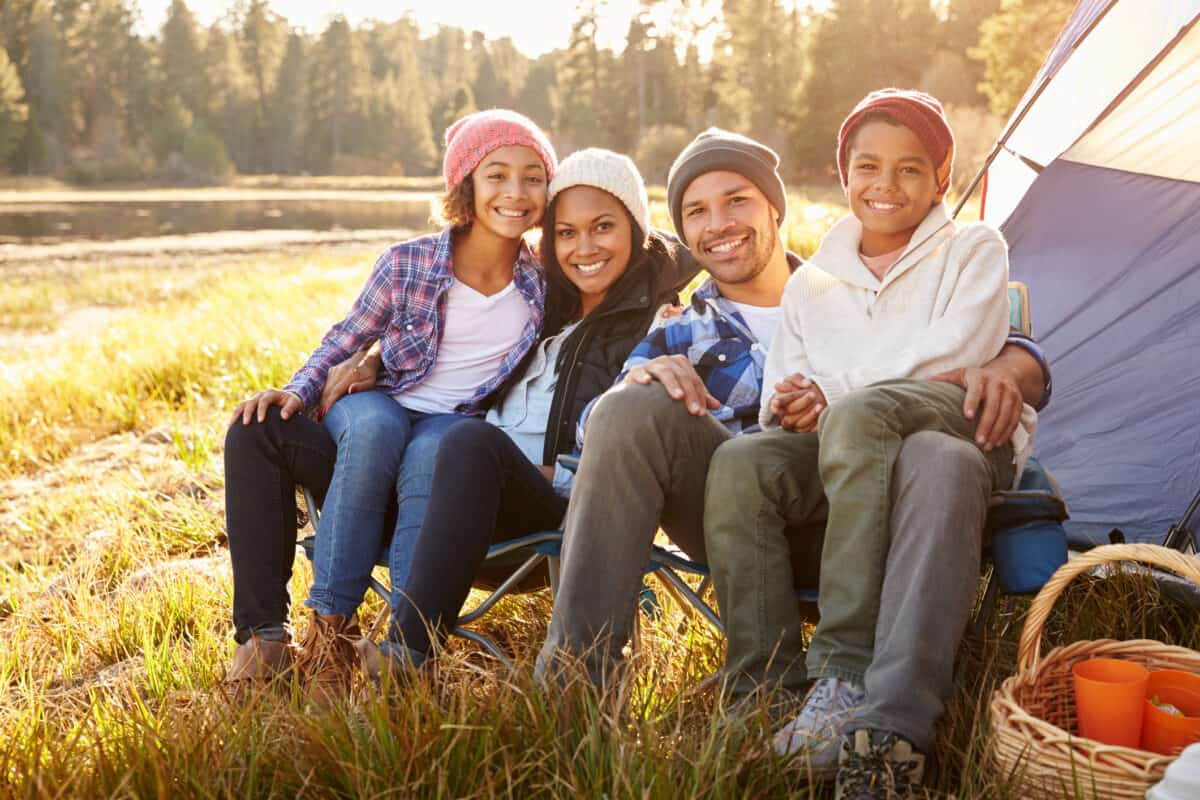 family camping portrait