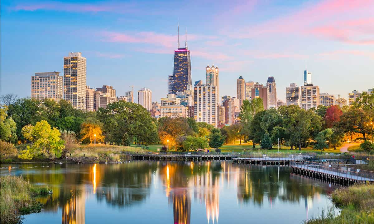 Chicago skyline from Lincoln Park