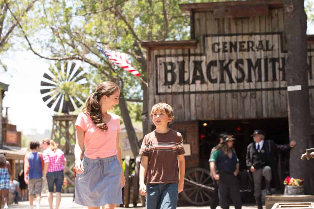 Knotts Berry Farm Ghost Town Family on Main Street