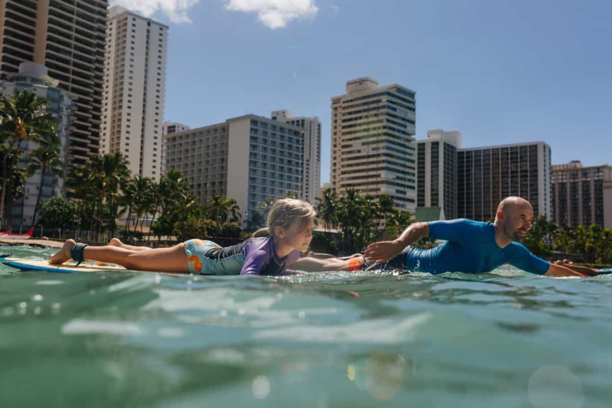 father daughter surf