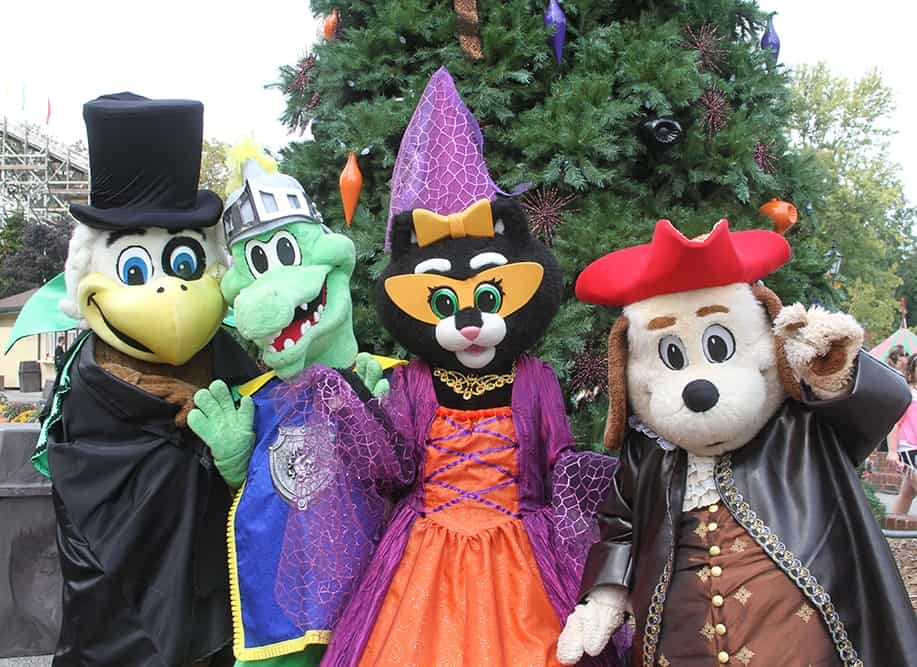 Holiday World Mascots during Halloween