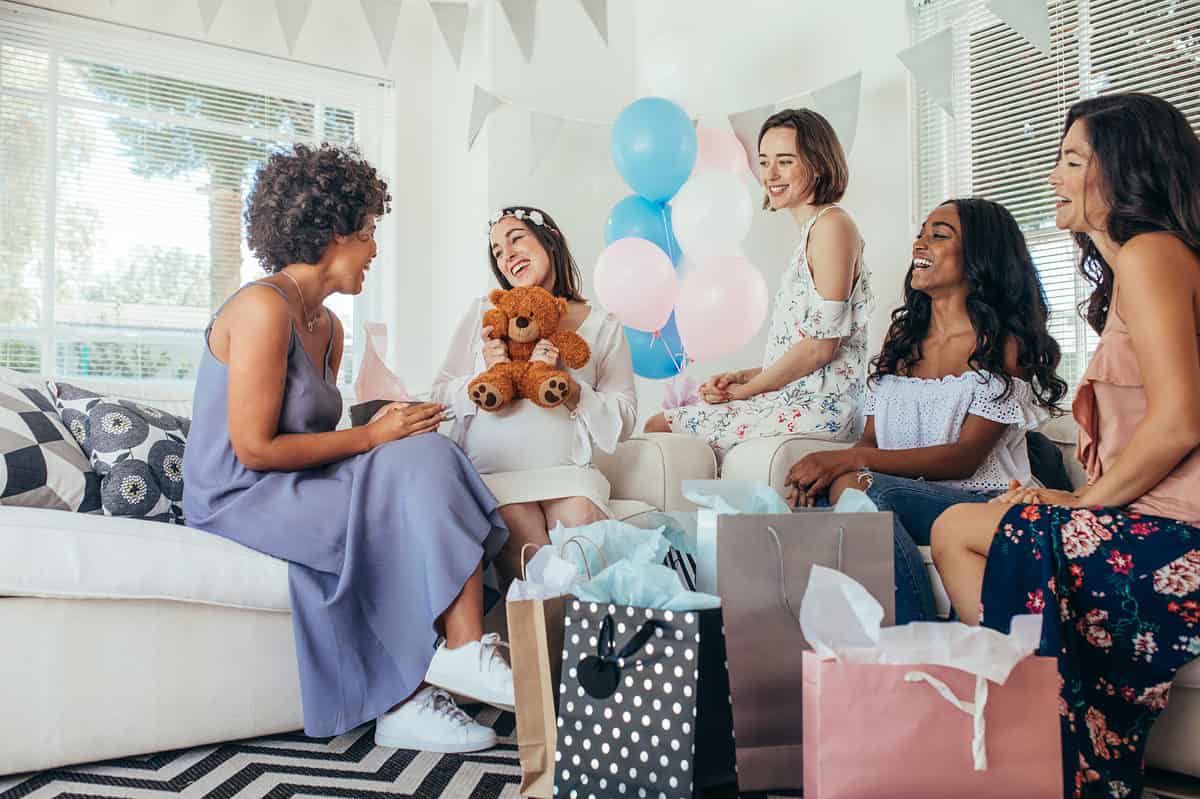 Women celebrating at baby shower