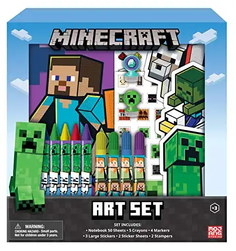 Minecraft Kids Coloring Art Set with Stickers and Stampers