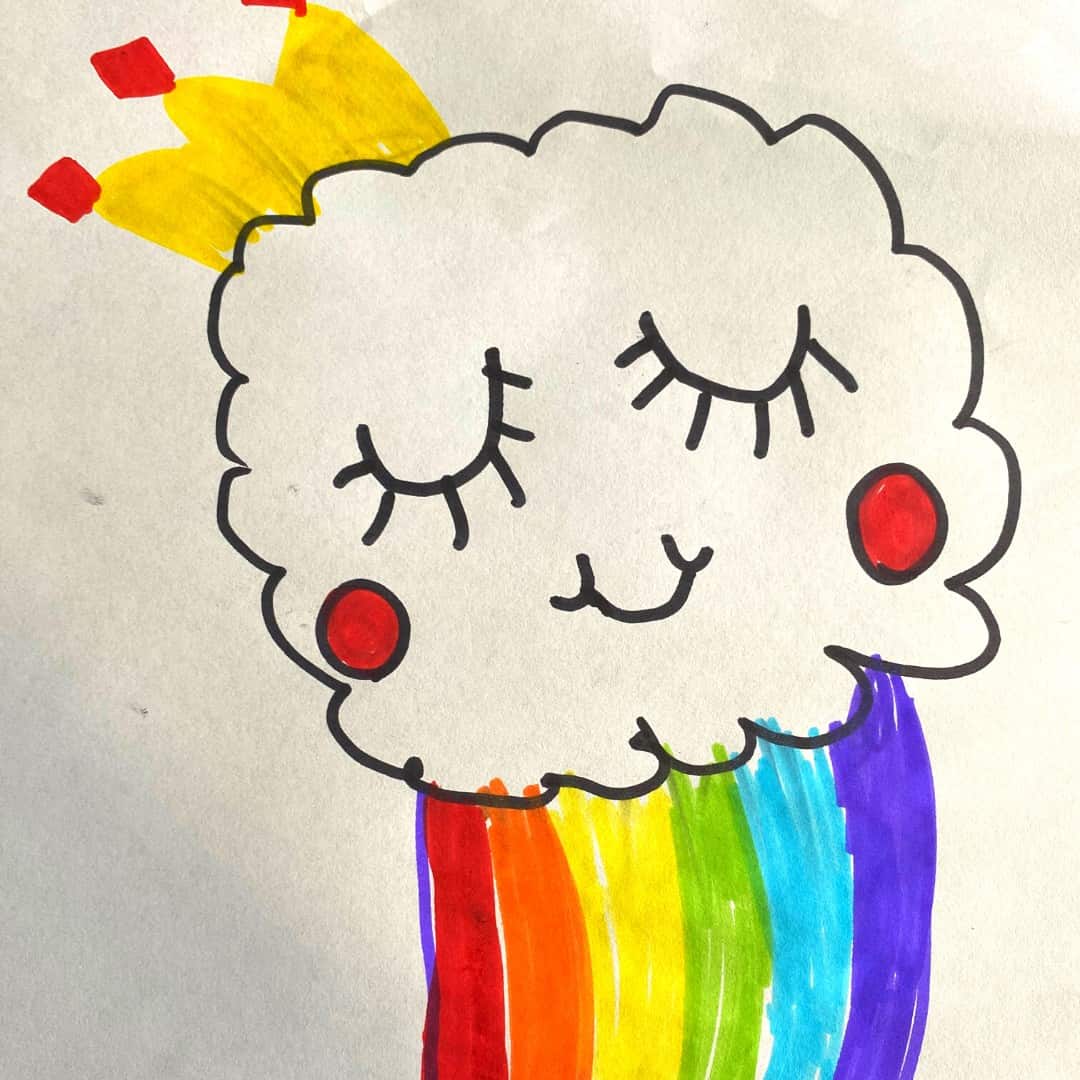 Cloud, rainbow, face