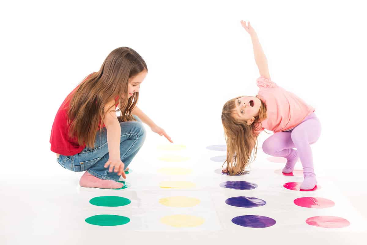 Kids playing twister