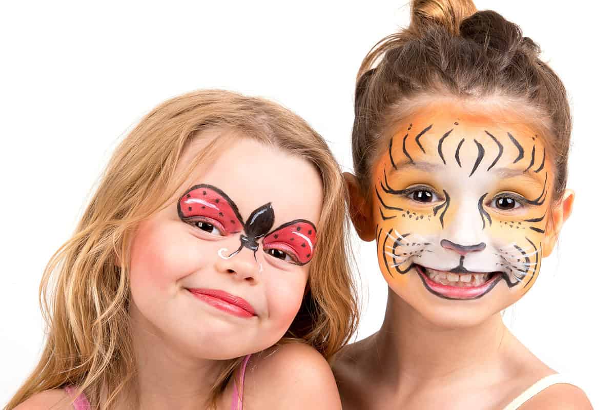 Two girls, face paintingbirthday parties in Indianapolis