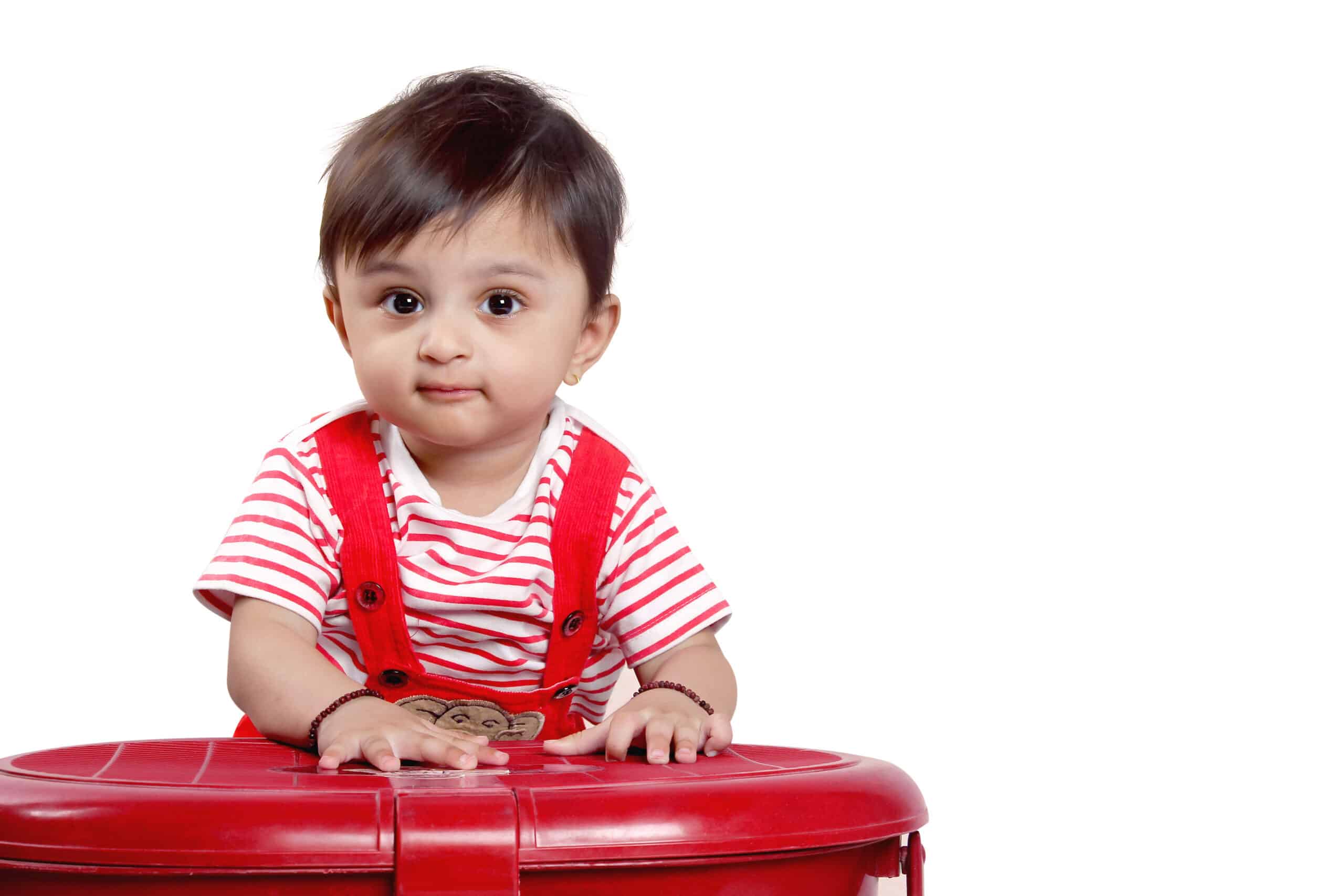 Indian Baby on red t-shirt