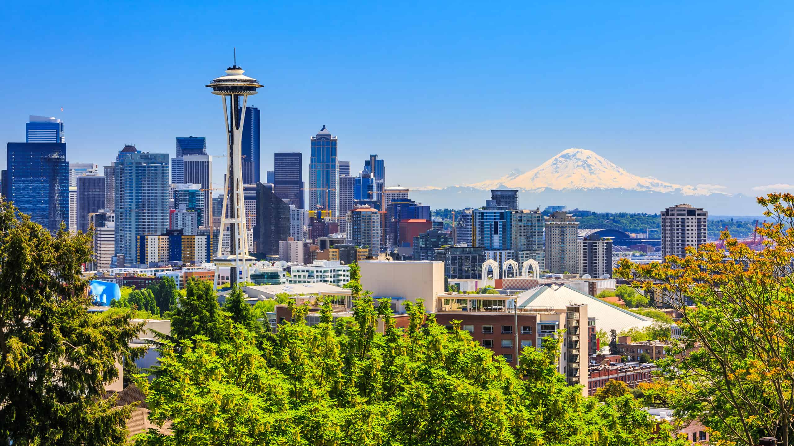 Seattle Downtown Skyline and MT. Rainier Washington