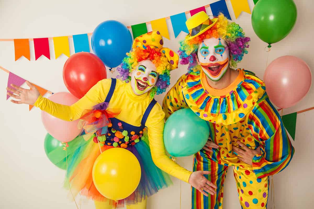 Clown at a birthday party