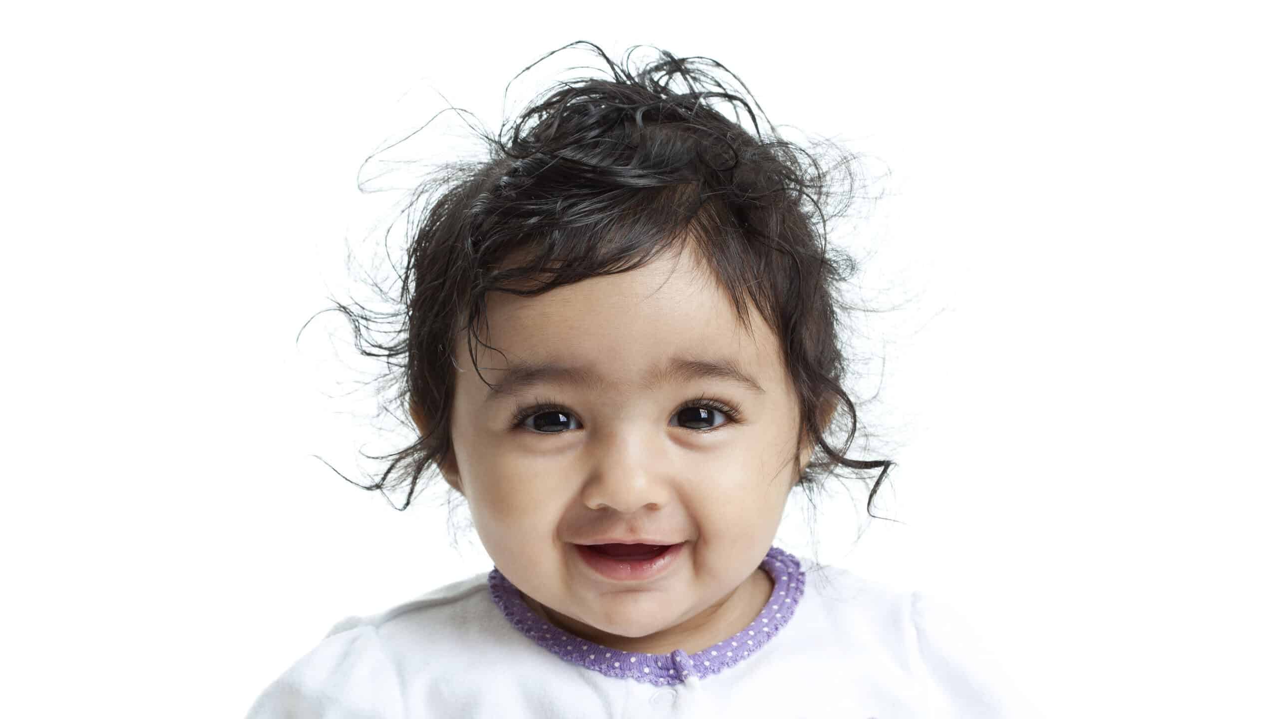 Smiling Baby Girl, Isolated, White