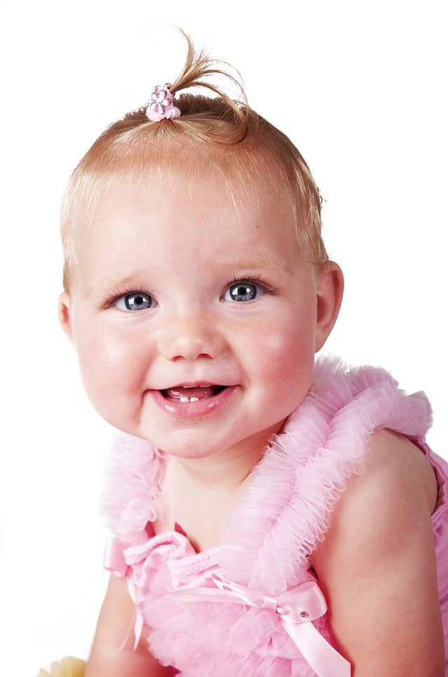 adorable baby girl smiling portrait