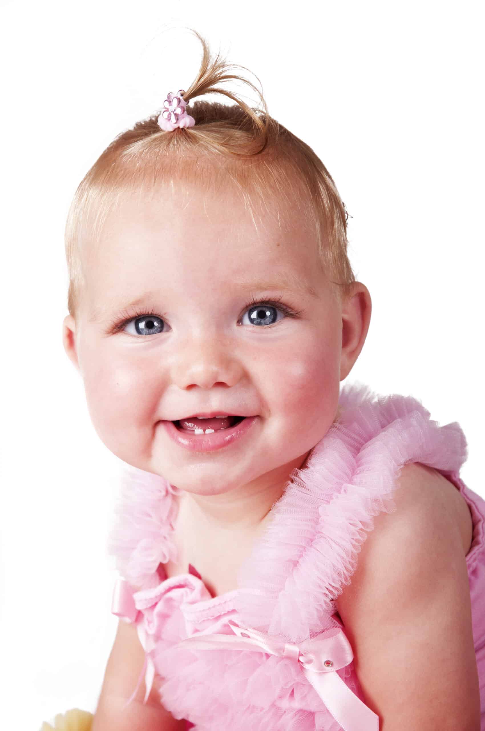 adorable baby girl smiling portrait