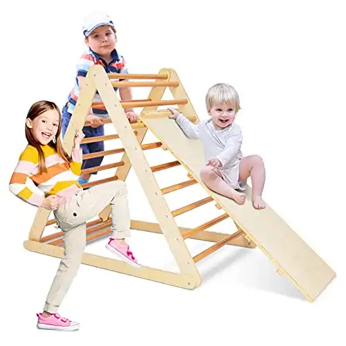 GOME Foldable Climbing Triangle Ladder with Ramp