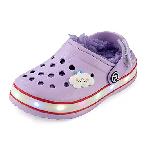 VIYEAR Kid's Boy's Girl's Cute LED Garden Shoes
