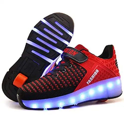Ufatansy Wheels Shoes LED Light Up Roller Shoes