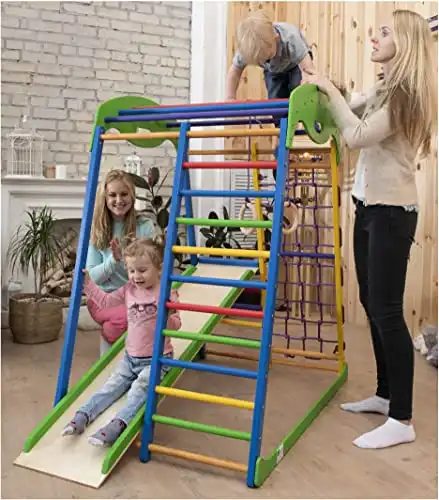 Climber Slide – Swedish Ladder – Wooden Play Structure