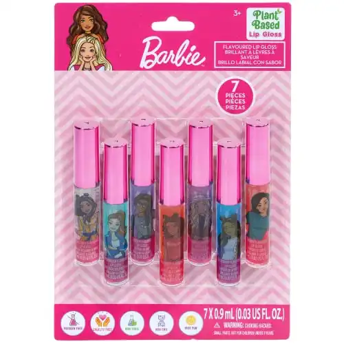 Barbie Super Sparkly Party Favor Lip Gloss Makeup Set