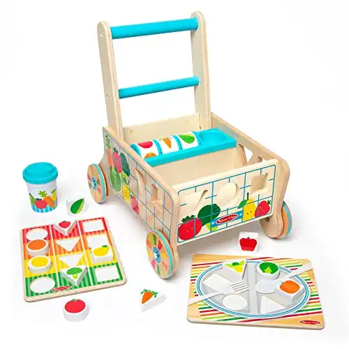 Shape Sorting Grocery Cart Push Toy and Puzzles