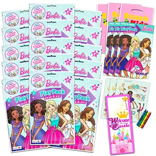 Party Favors Coloring Book, Crayons and Stickers (Barbie)