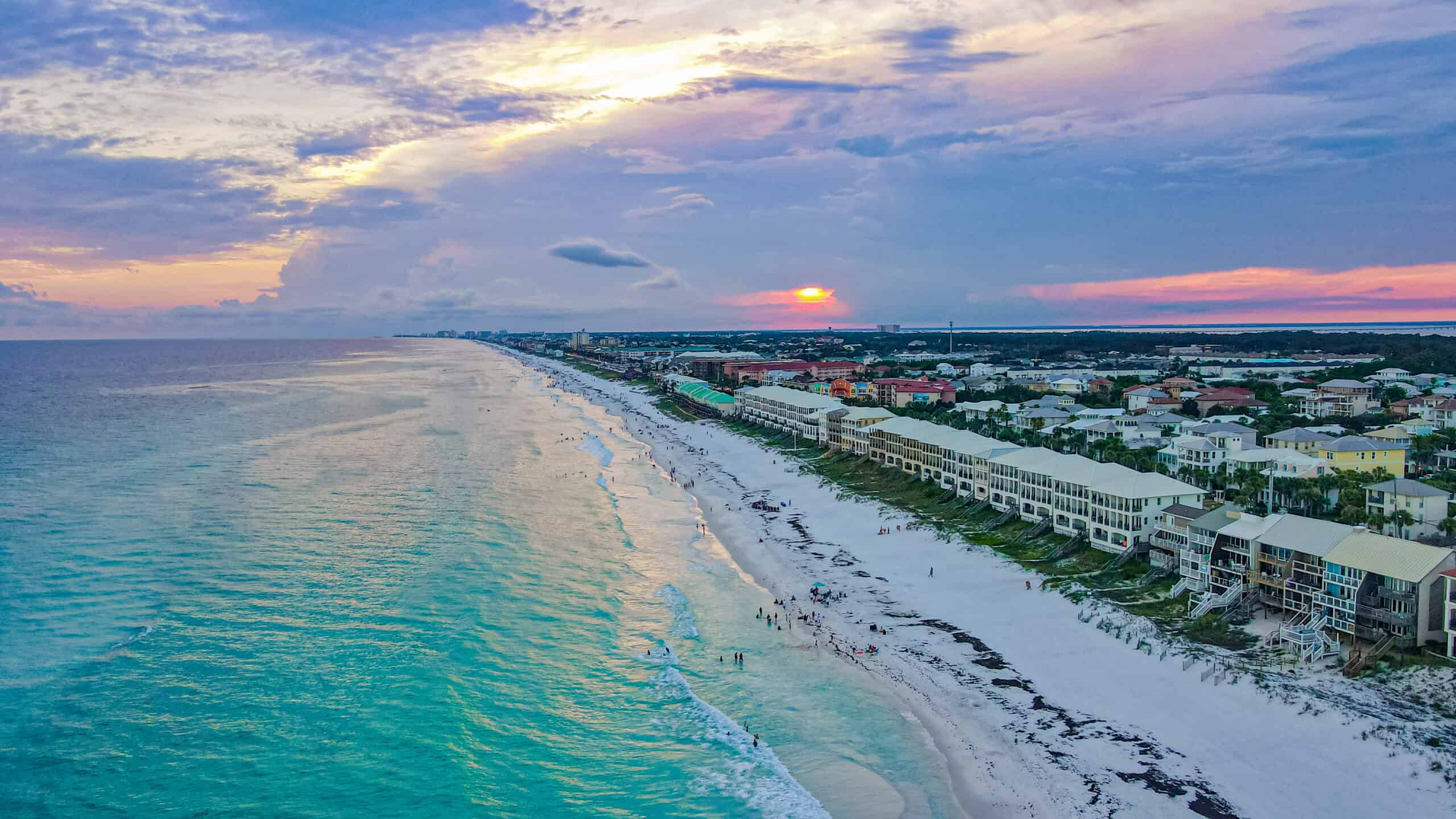 Destin and Miramar Beaches 2022 Florida July Drone Aerial Beach Gulf of mexico