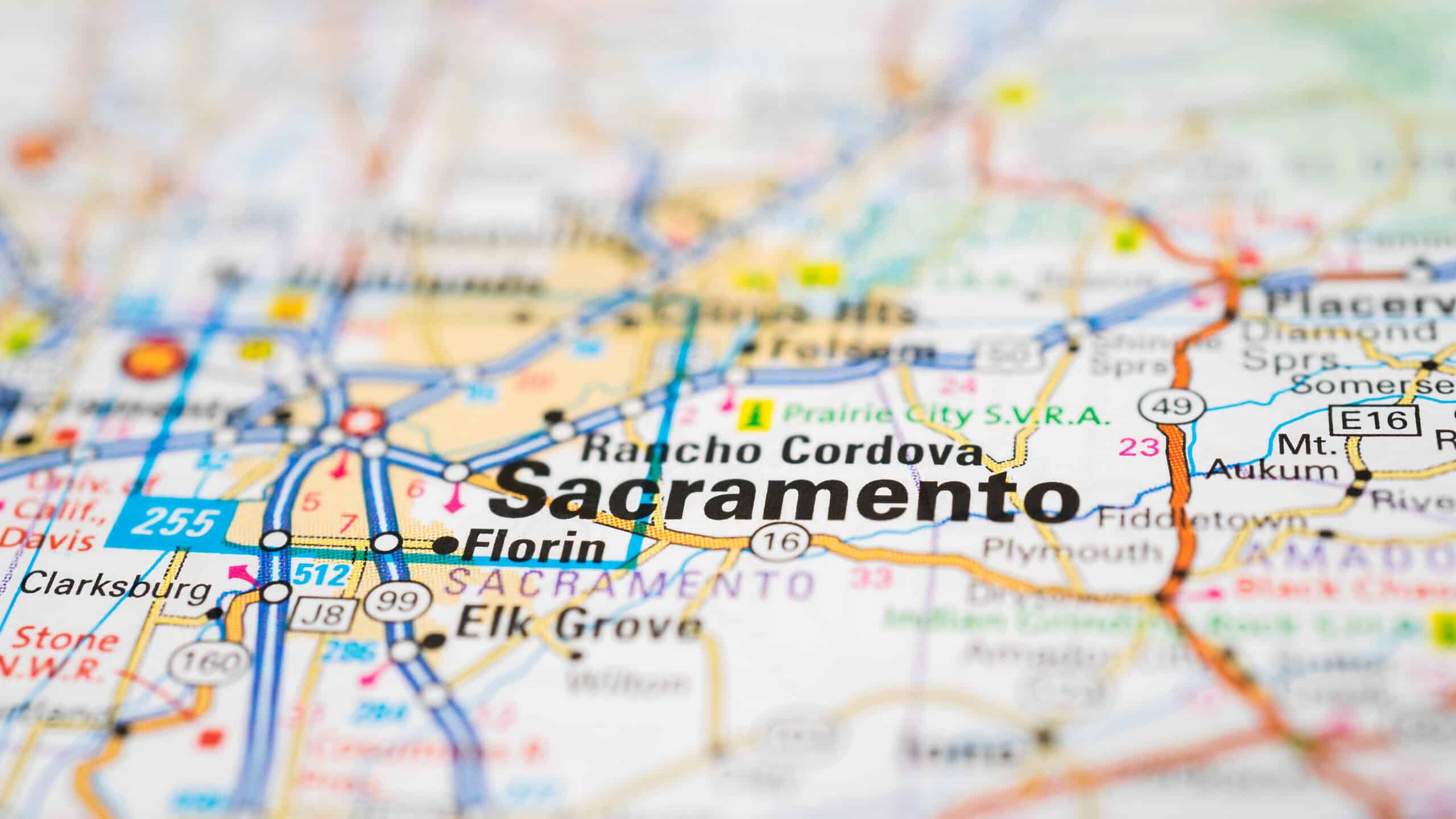 map of Sacramento, CA