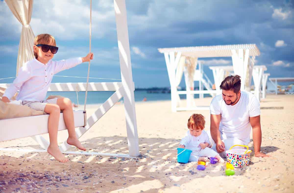 family on a beach