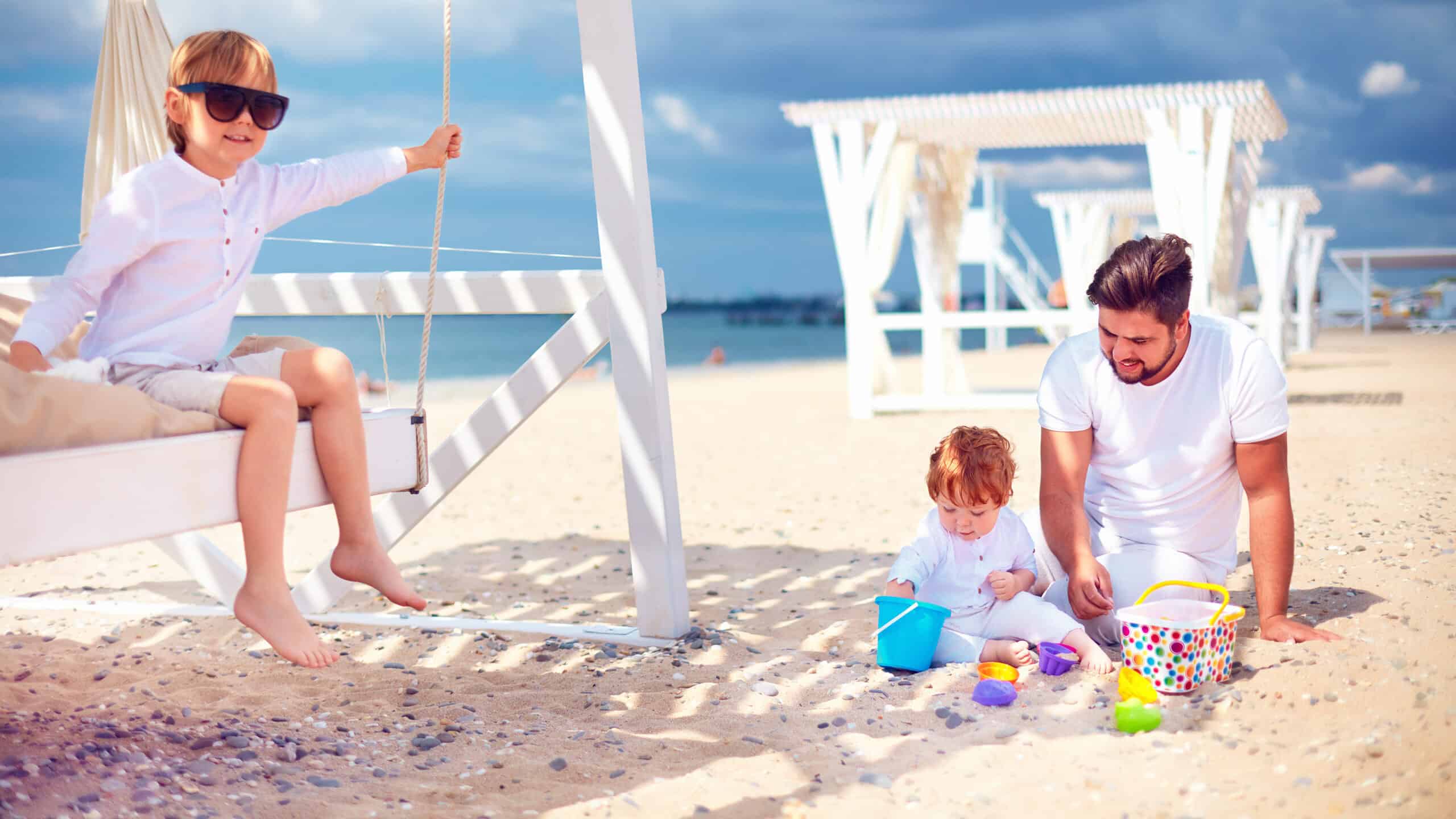 family on a beach