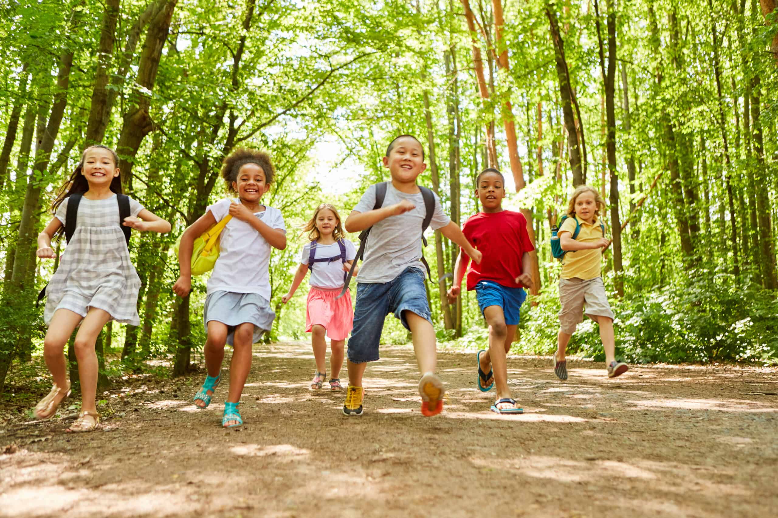 Children running at summer camp