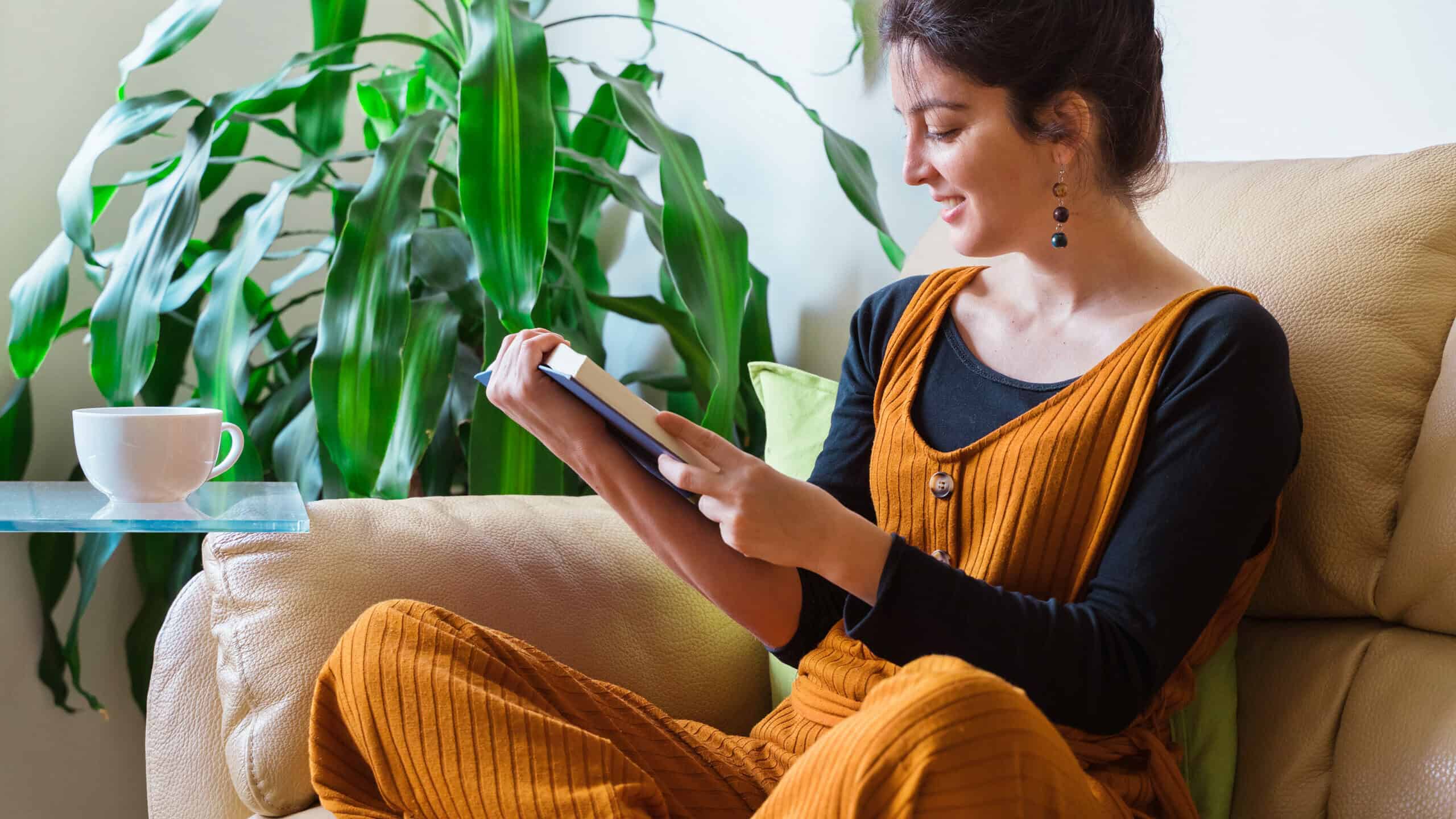 Woman reading a book