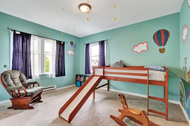 kids' beds with a slide
