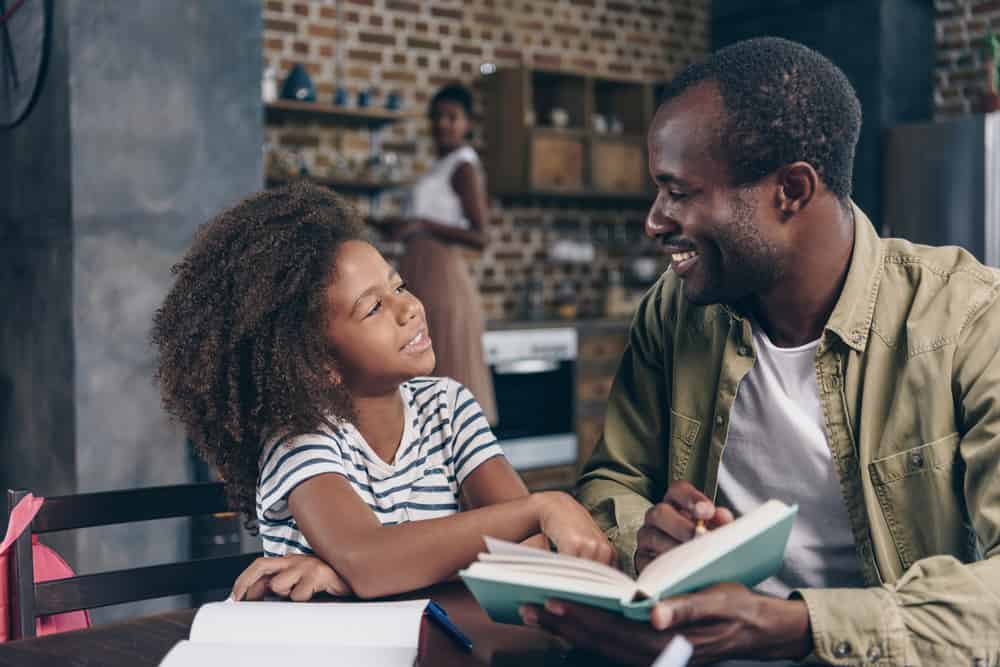 Parent explaining to child