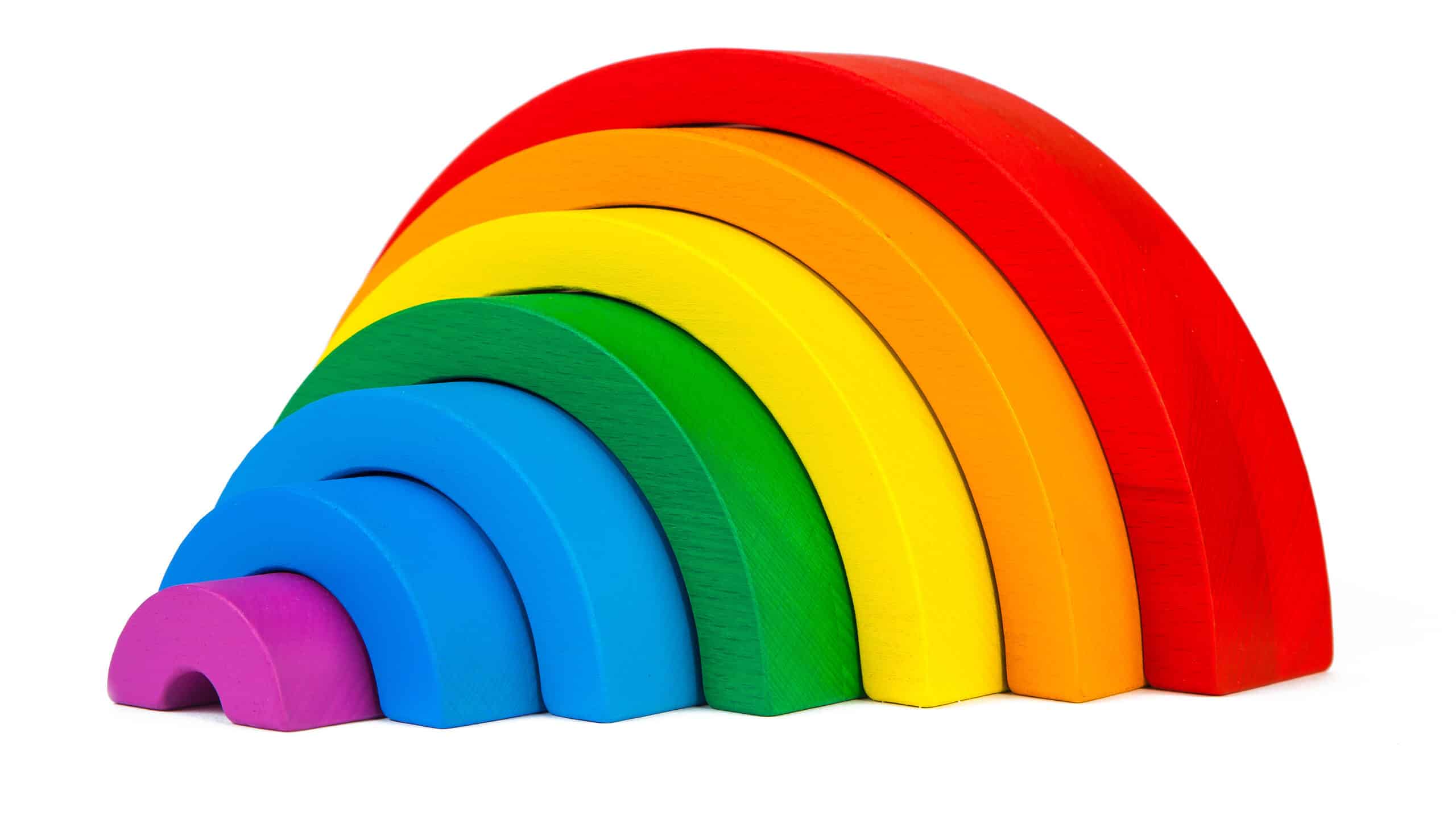 Montessori wooden rainbow stacker toy