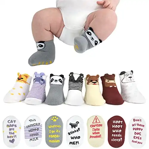 ZIRI & ZANE Baby Socks Gift Set -Cute & Funny Gender Neutral Gift for Baby