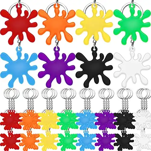 Paint Splatter Keychains Party Favors