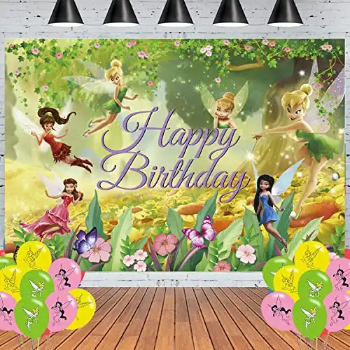 Tinker Bell Birthday Party Banner Backdrop