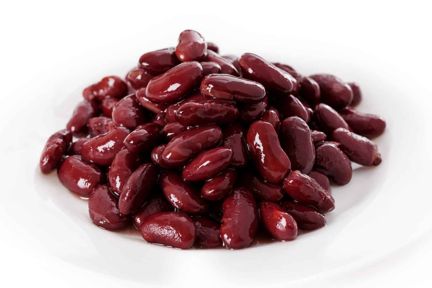 Red beans served in a little white bowl